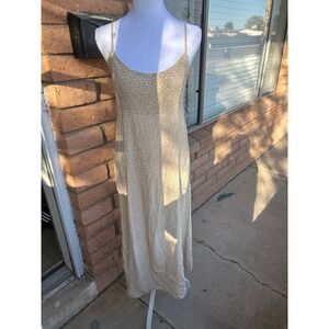 Brandy Melville Floral Midi Slip Dress Beige Ditsy Print Dainty Cottagecore